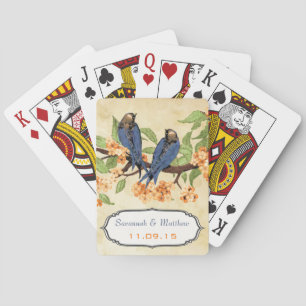 Jeu De Cartes Carte à jouer de mariage d'oiseaux d'amour de mari