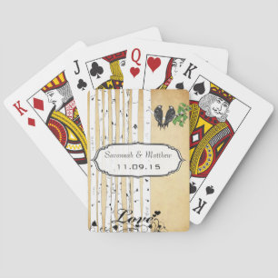 Jeu De Cartes Carte à jouer de mariage oiseaux d'amour en boulea