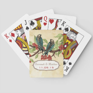 Jeu De Cartes Carte à jouer de mariage Oiseaux de l'amour sarcel
