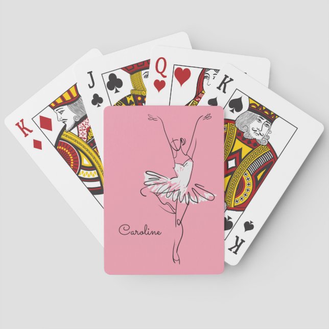 Jeu De Cartes Carte Ballerina personnalisée Nom et couleur (dos)