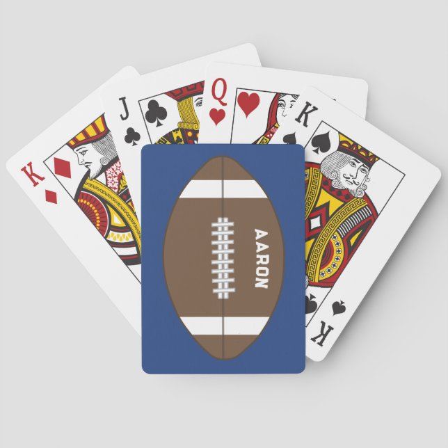 Jeu De Cartes Carte cadeau Personnalisée Blue Football (dos)