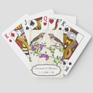 Jeu De Cartes Carte cadeau vintage Inséparable Mariage violet