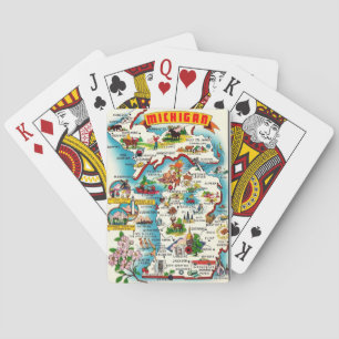 Jeu De Cartes Carte colorée du Michigan Jouer des cartes