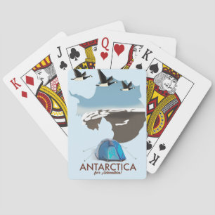 Jeu De Cartes Carte d'affiche de voyage d'aventure en Antarctiqu