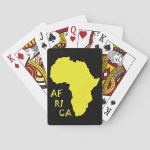 Jeu De Cartes Carte d'Afrique jaune funky
