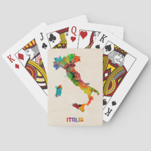 Jeu De Cartes Carte d'aquarelle de l'Italie, Italie