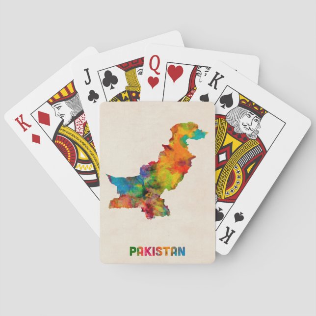 Jeu De Cartes Carte d'aquarelle du Pakistan (dos)