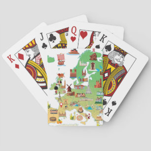 Jeu De Cartes Carte de bande dessinée de l'Europe