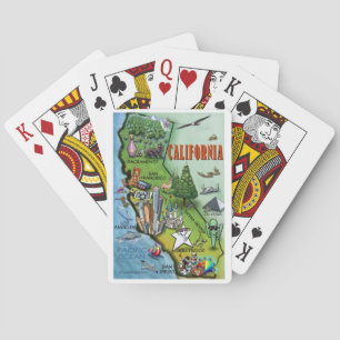 Jeu De Cartes Carte de Californie en bande dessinée
