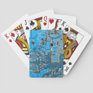 Jeu De Cartes Carte de circuit Geek d'ordinateur bleu