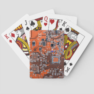 Jeu De Cartes Carte de circuit Geek d'ordinateur Orange