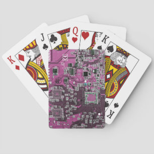 Jeu De Cartes Carte de circuit Geek d'ordinateur violet