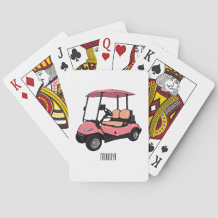 Jeu De Cartes Carte de golf / dessin animé en voiturette de golf