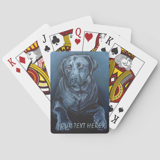 Jeu De Cartes Carte de jeu Black Labrador personnalisée (dos)