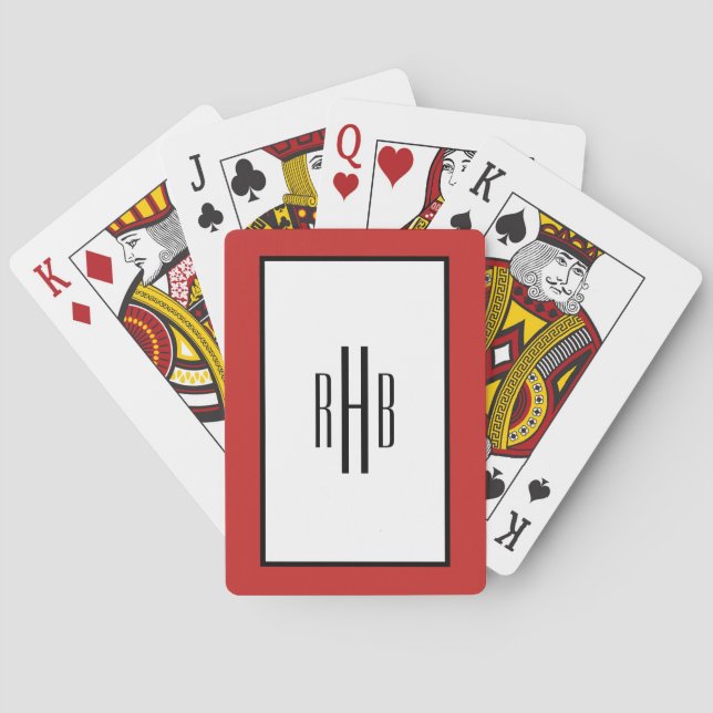 Jeu De Cartes Carte de jeu Monogramme Poker cadeau pour papa (dos)