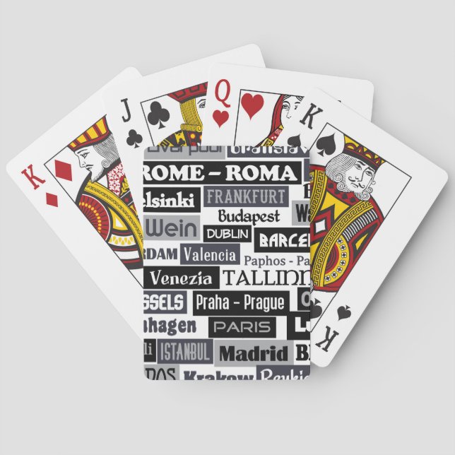 Jeu De Cartes Carte de jeu personnalisée pour les voyageurs euro (dos)