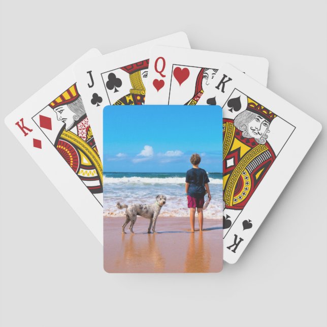 Jeu De Cartes Carte de jeu photo personnalisée avec votre cadeau (dos)