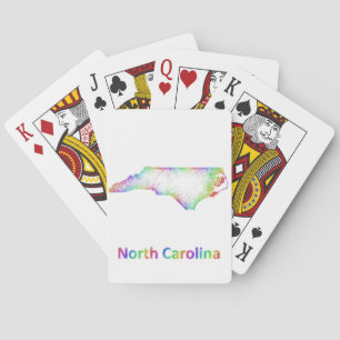 Jeu De Cartes Carte de la Caroline du Nord d'arc-en-ciel