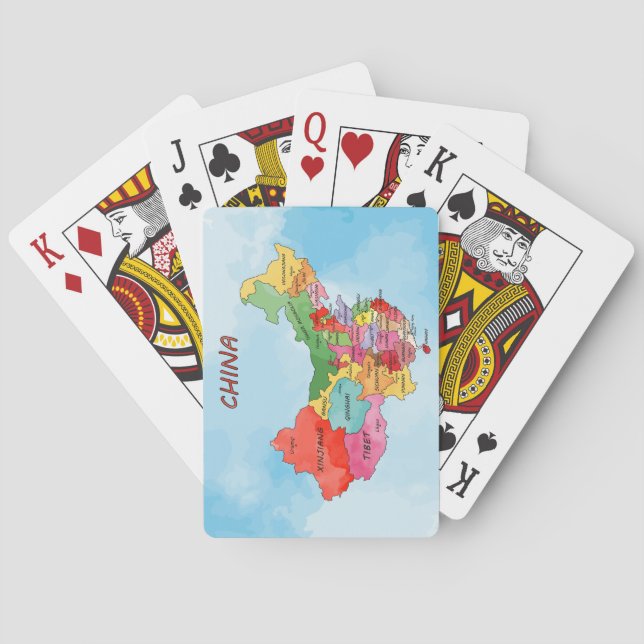 Jeu De Cartes Carte de la Chine (dos)
