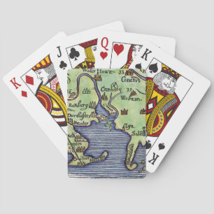 JEU DE CARTES CARTE DE LA NOUVELLE-ANGLETERRE 1677