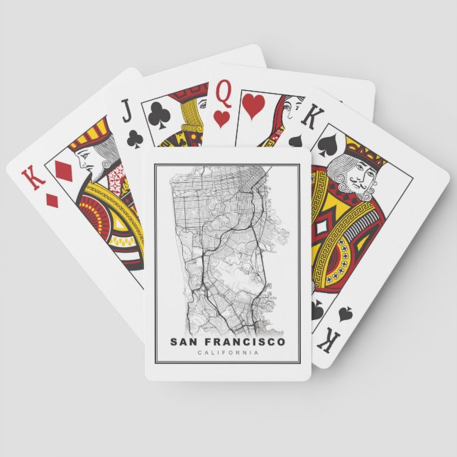 Jeu De Cartes Carte de la péninsule de San Francisco (dos)