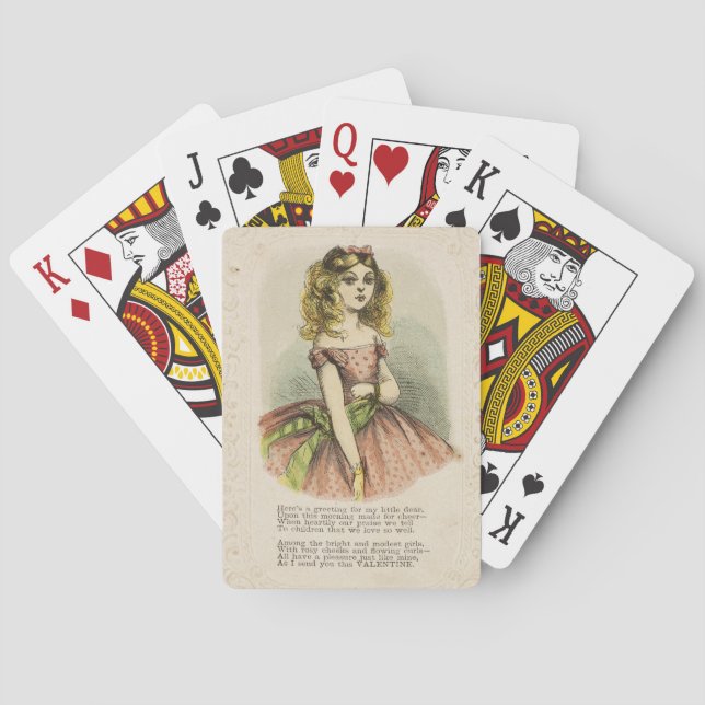 Jeu De Cartes Carte de la Saint-Valentin romantique rétro, 19e s (dos)