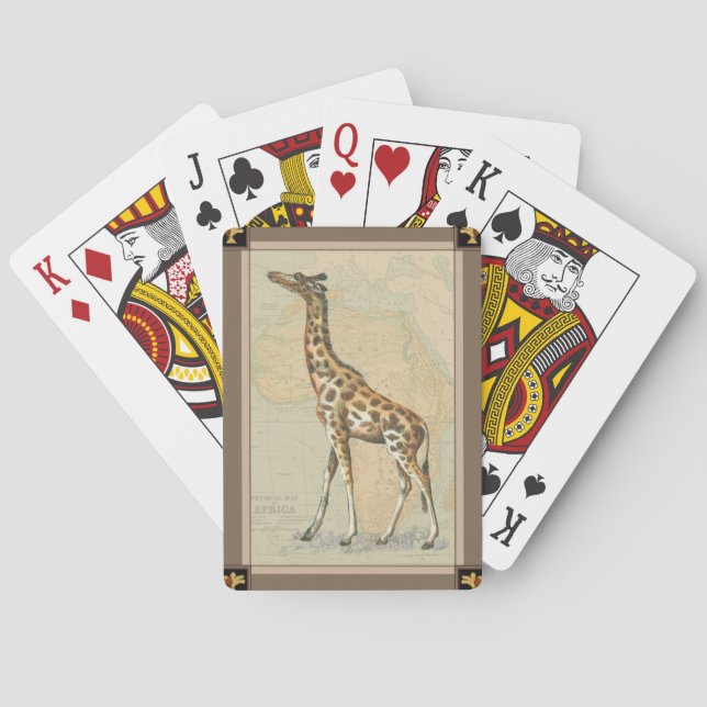 Jeu De Cartes Carte de l'Afrique et une girafe (dos)