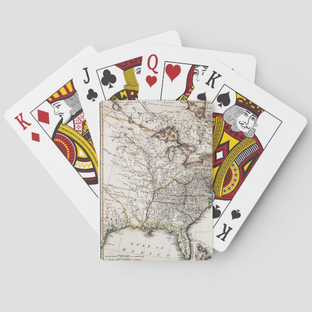 JEU DE CARTES CARTE DE L'AMÉRIQUE, 1809 (dos)