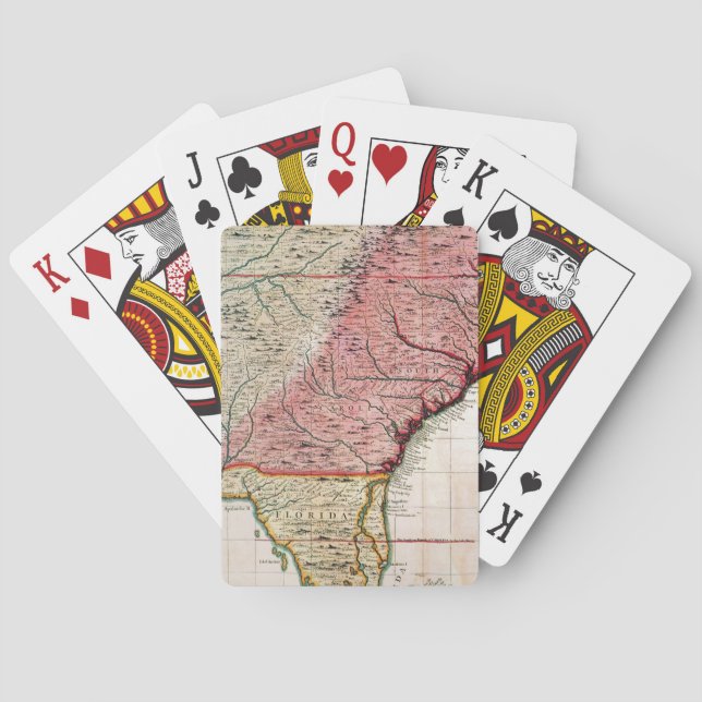 JEU DE CARTES CARTE DE L'AMÉRIQUE COLONIALE, 1733 (dos)