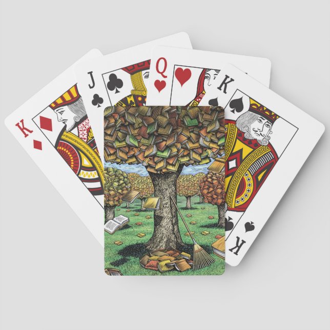 Jeu De Cartes Carte de lecture de l'arbre du livre (dos)