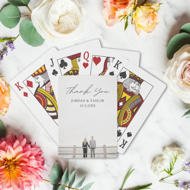 Jeu De Cartes Carte de lecture personnalisée Mariage Photo Merci (Custom Playing Cards Wedding Photo Thank You Favor
)
