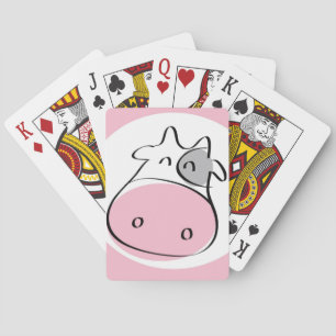 Jeu De Cartes Carte de lecture personnalisée PInk Cow