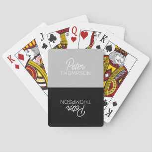 Jeu De Cartes Carte de lecture semi-noire demi-grise avec nom