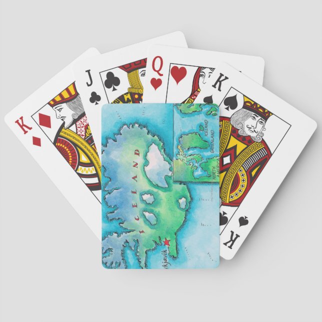 Jeu De Cartes Carte de l'Islande (dos)