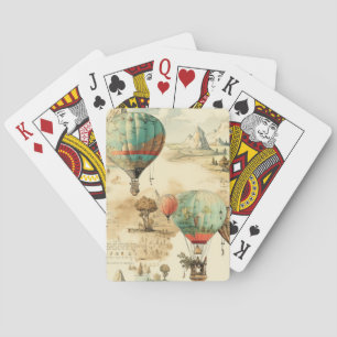Jeu De Cartes Carte de montagne sauvage en ballon vintage