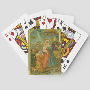 Jeu De Cartes Carte de Noël de la Nativité de l'ère édouardienne