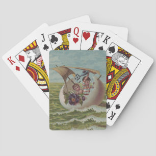 Jeu De Cartes Carte de Pâques vintage Enfants voile