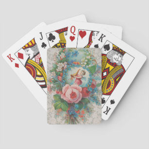 Jeu De Cartes Carte de Saint-Valentin florale de l'ère victorien