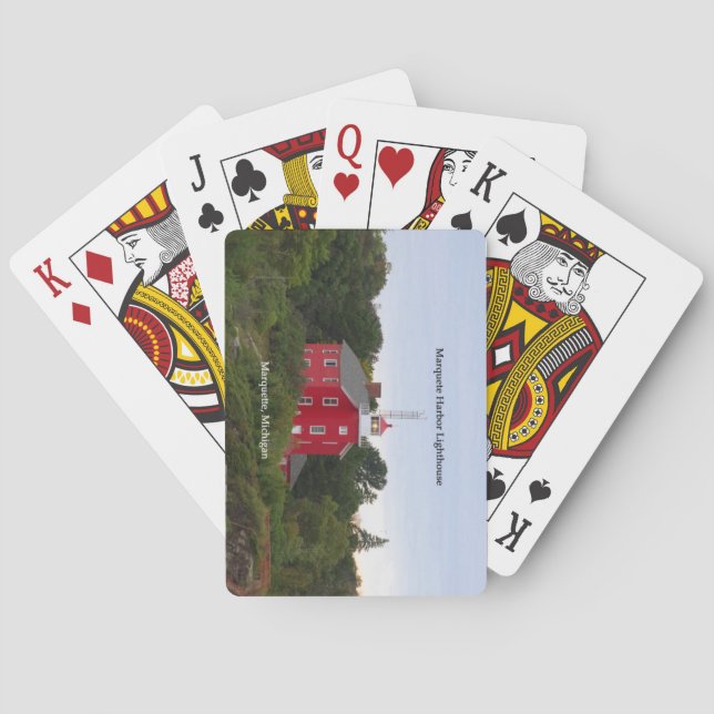 Jeu De Cartes Carte d'eau du phare Marquette Harbour (dos)
