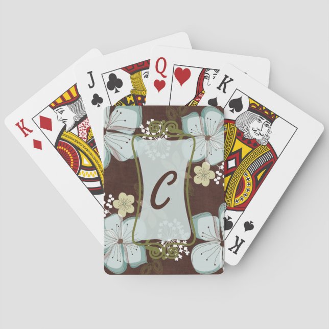 Jeu De Cartes Carte Deck Hawaiian Blue Flower (dos)