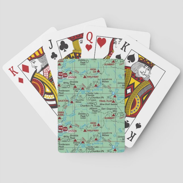 Jeu De Cartes Carte des pistes vertes (dos)