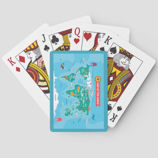 Jeu De Cartes Carte du monde avec des figurines (dos)