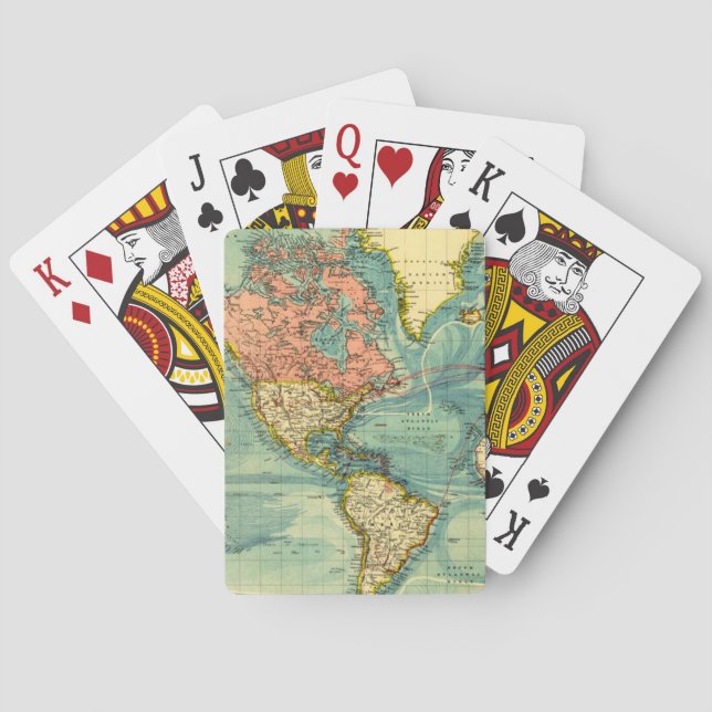 Jeu De Cartes Carte du monde avec les États-Unis (dos)