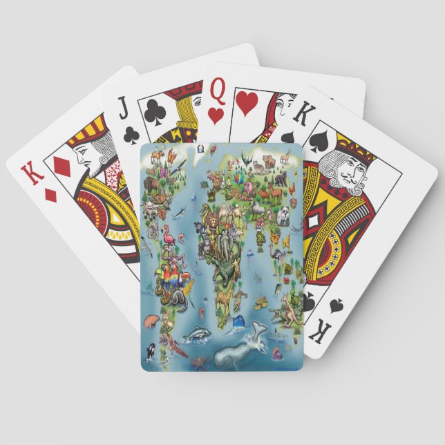 Jeu De Cartes Carte du monde des animaux (dos)
