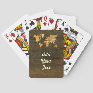 Jeu De Cartes Carte du monde en bois