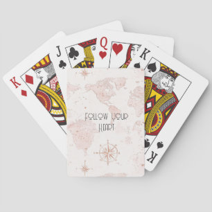 Jeu De Cartes Carte du monde rose