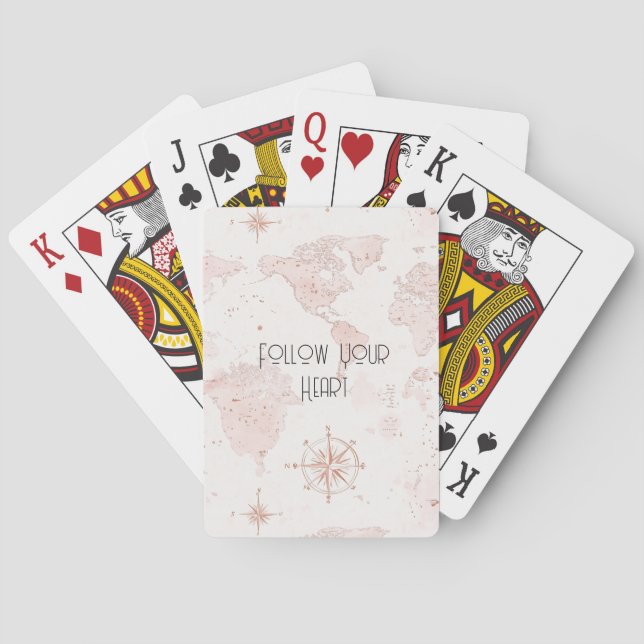 Jeu De Cartes Carte du monde rose (dos)
