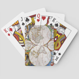 Jeu De Cartes CARTE du MONDE, XVIIème siècle