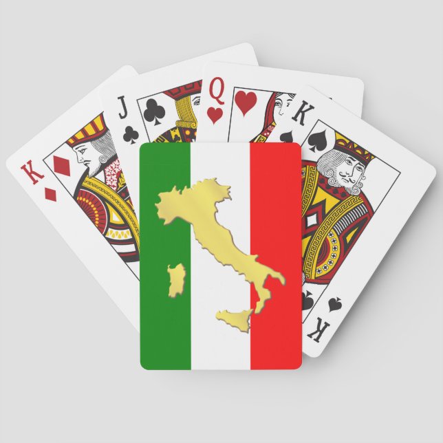 Jeu De Cartes Carte Gold Italie Drapeau italien (dos)