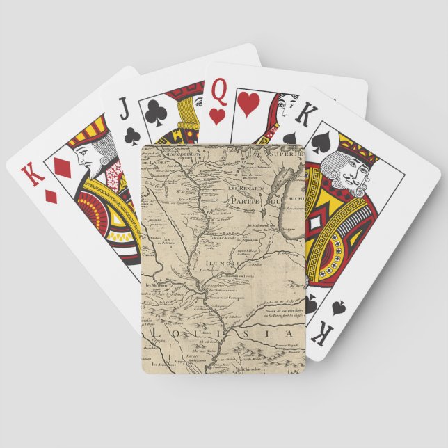 Jeu De Cartes Carte historique de l'Illinois de 1718 (dos)